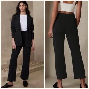 Banana Republic TALL Milano Flare Cropped Sweater Pant Black XL